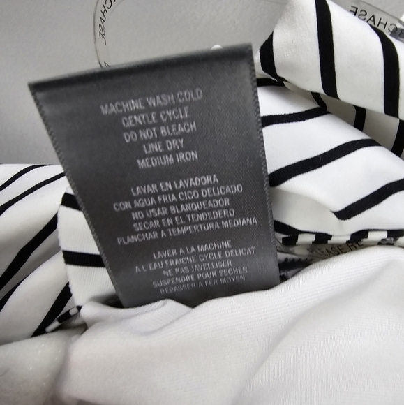 VINCE CAMUTO‎ SWIM One-Piece Off Shoulders Bathing Suit Striped Black White Sz 6 - Picture 15 of 16